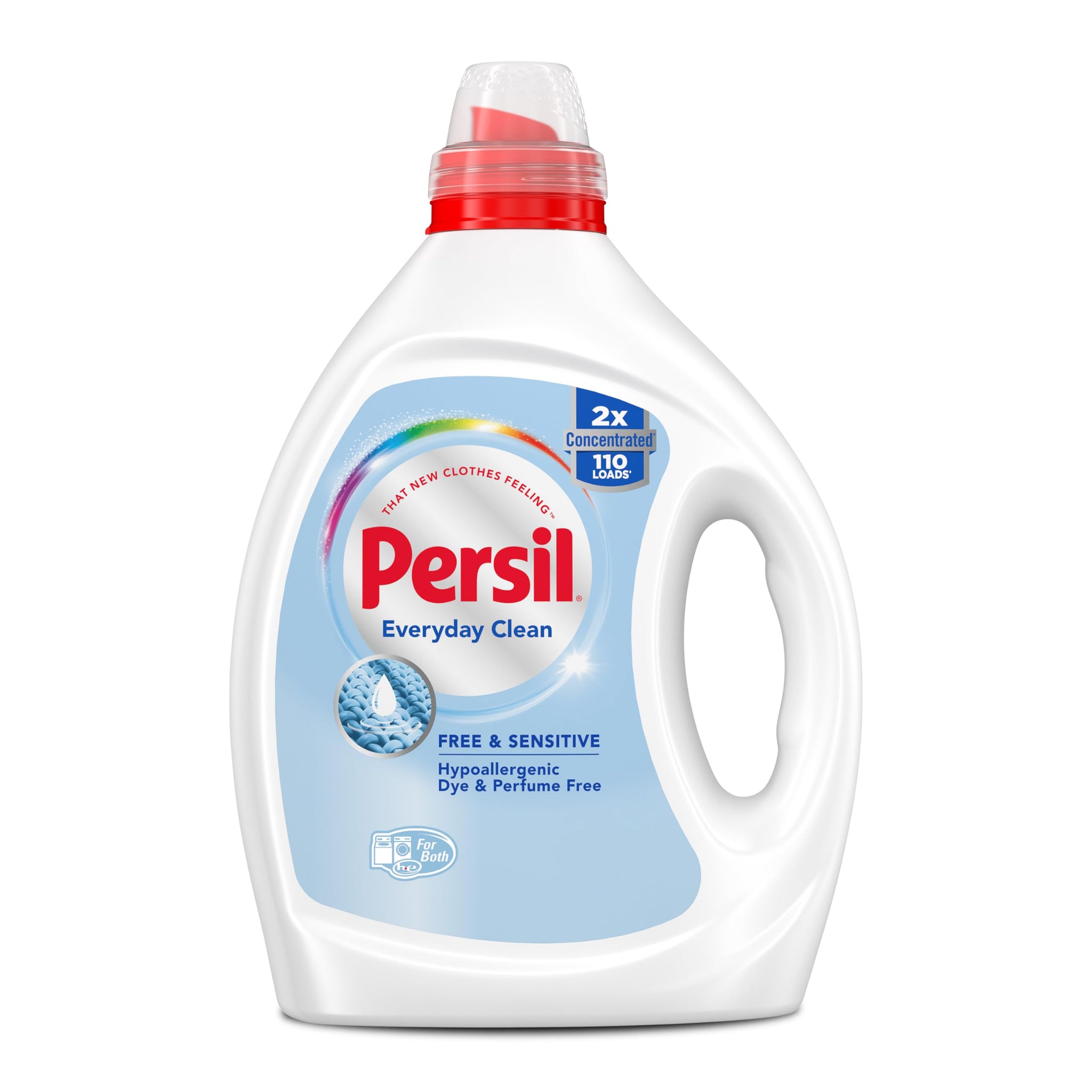 Persil Free & Sensitive Laundry Detergent Liquid, 82.5 Fl Oz, 110 Loads, Ultra Concentrated Laundry Soap, Unscented & Hypoallergenic for Sensitive