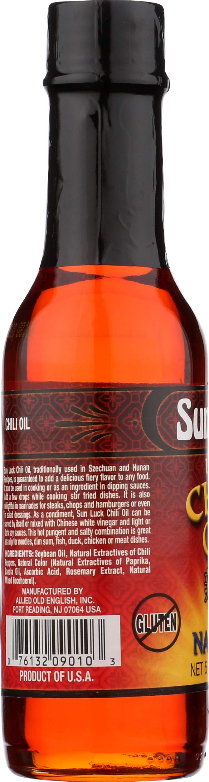 Sun Luck Oil, Hot Chili, 5-Ounce Glass Bottle (Pack of 6)