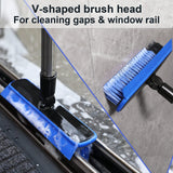 2 in 1 Floor Scrub Brush Grout Brush with 57.8" Long Handle,120°Rotatable Shower Tile Grout Scrubber,V-Shaped Corner Brush for Hard to Reach Areas