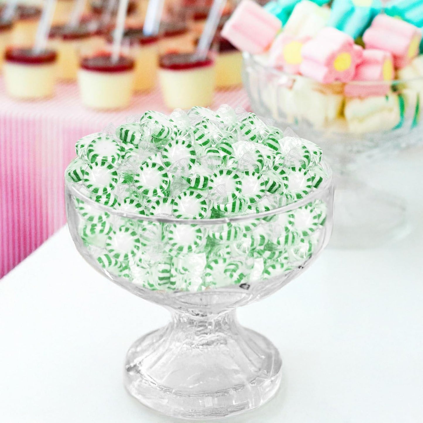 Bulk Spearmint Starlight Mint Candy 2 Pound - Approx. 190 Individually Wrapped Hard Mint Candies for Office, Parties, and Candy Bowls - Taboom
