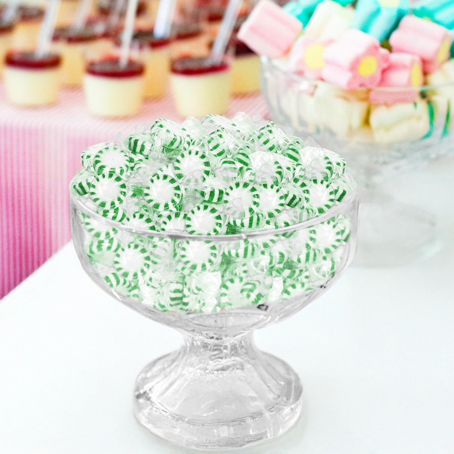 Bulk Spearmint Starlight Mint Candy 2 Pound - Approx. 190 Individually Wrapped Hard Mint Candies for Office, Parties, and Candy Bowls - Taboom