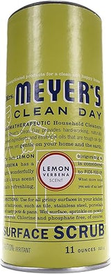 Mrs. Meyer's Multi-Surface Scrub, Non-Scratch Powder Cleaner, Removes Grime on Kitchen and Bathroom Surfaces, Lemon Verbena, 11 oz