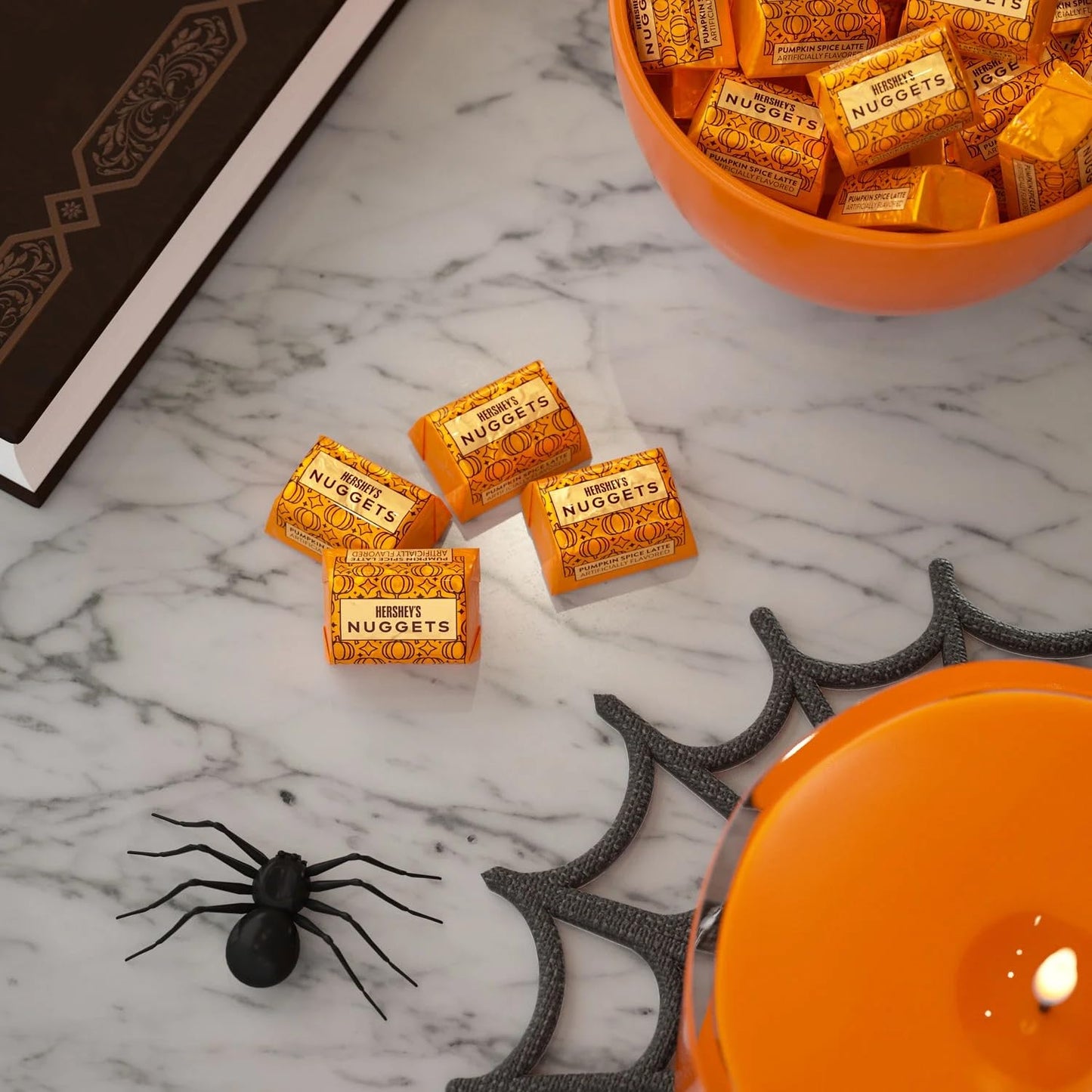 HERSHEY'S NUGGETS Milk Chocolate, Pumpkin Spice Latte Flavor, 8 oz Bag, Kosher, Fall Holiday Candy