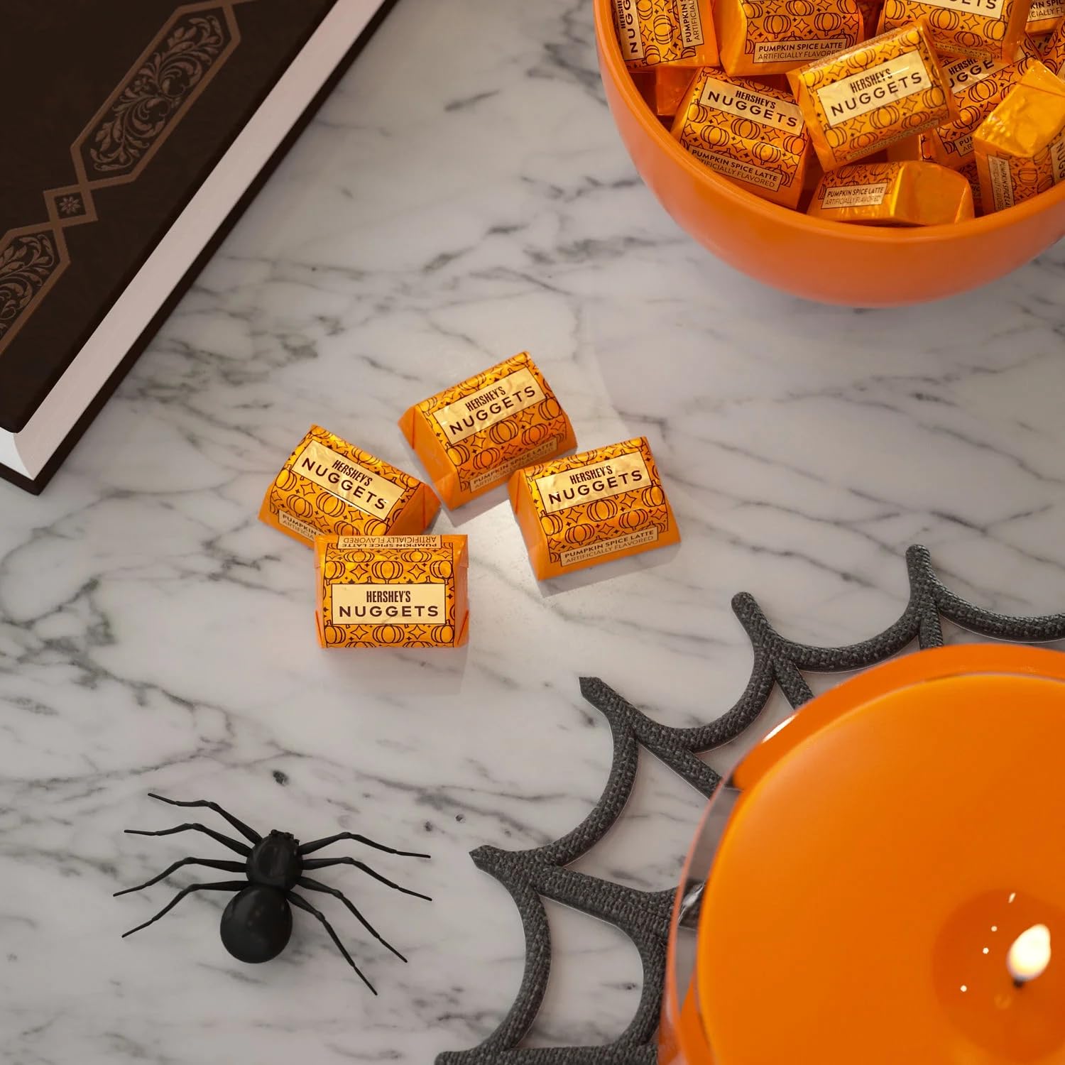 HERSHEY'S NUGGETS Milk Chocolate, Pumpkin Spice Latte Flavor, 8 oz Bag, Kosher, Fall Holiday Candy