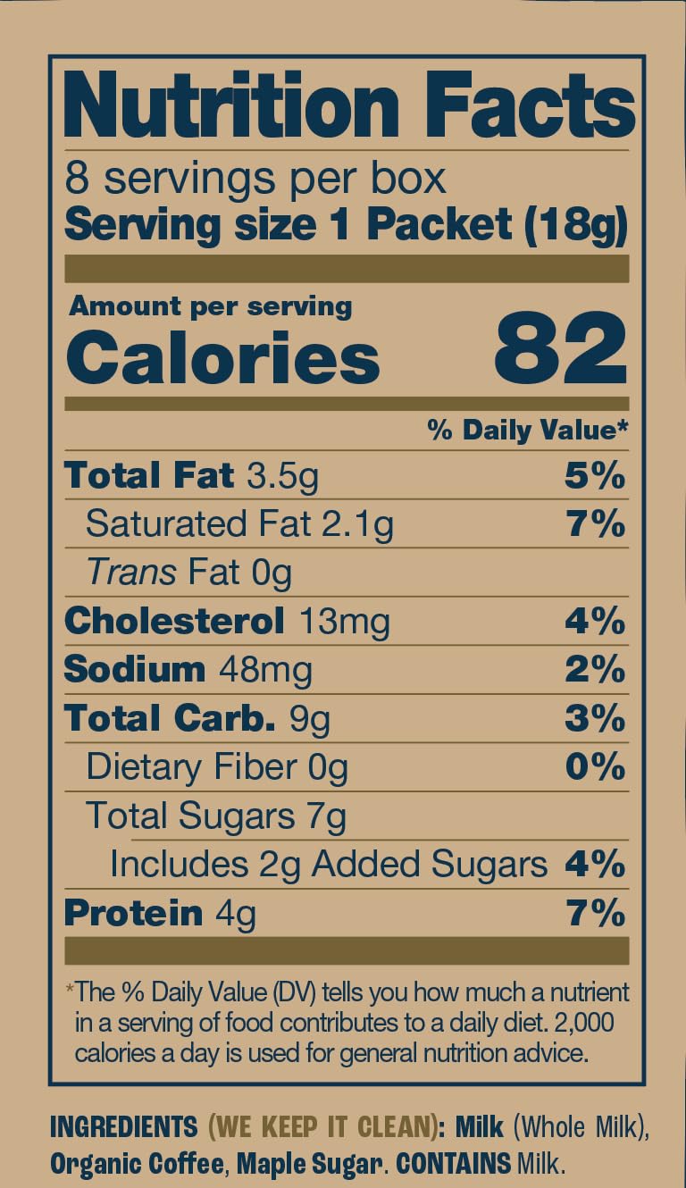 Farm to Summit Instant Lattes, Powdered Coffee Drink | Whole Milk Latte 8 Single Serve Packets | 100% Arabica Finely Ground Coffee, Coffee on the go |