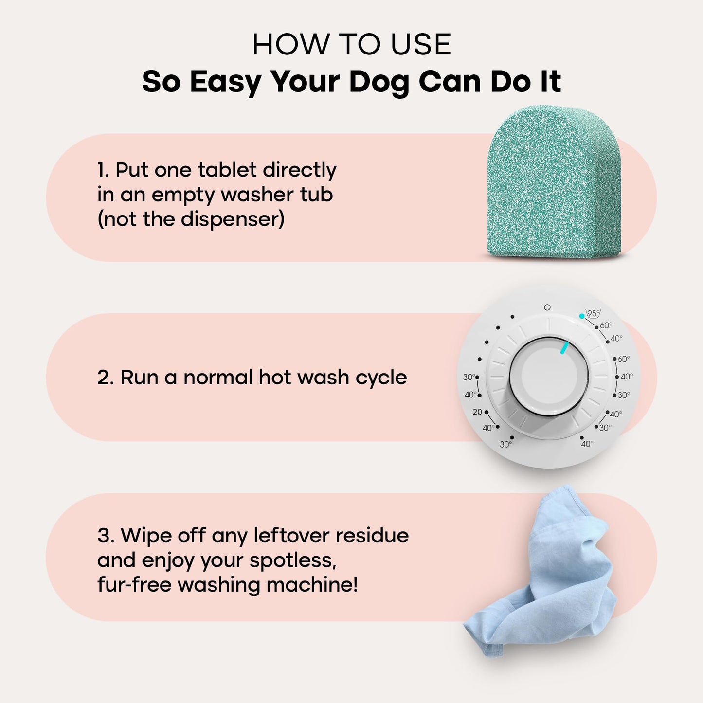 Uproot Clean Washing Machine Cleaner Tablets Ultra - 40% Stronger Formula: Designed for Pet Owners, Remove Residue, Grime & Odors, Compatible with HE