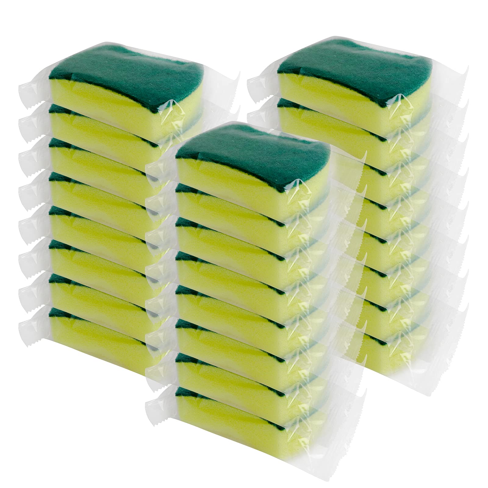Sponge Individually Wrapped?24 PCS Dishwashing Sponge Scouring Pad Kitchen Dishcloth Suitable for Travel Apartments (Style 2)