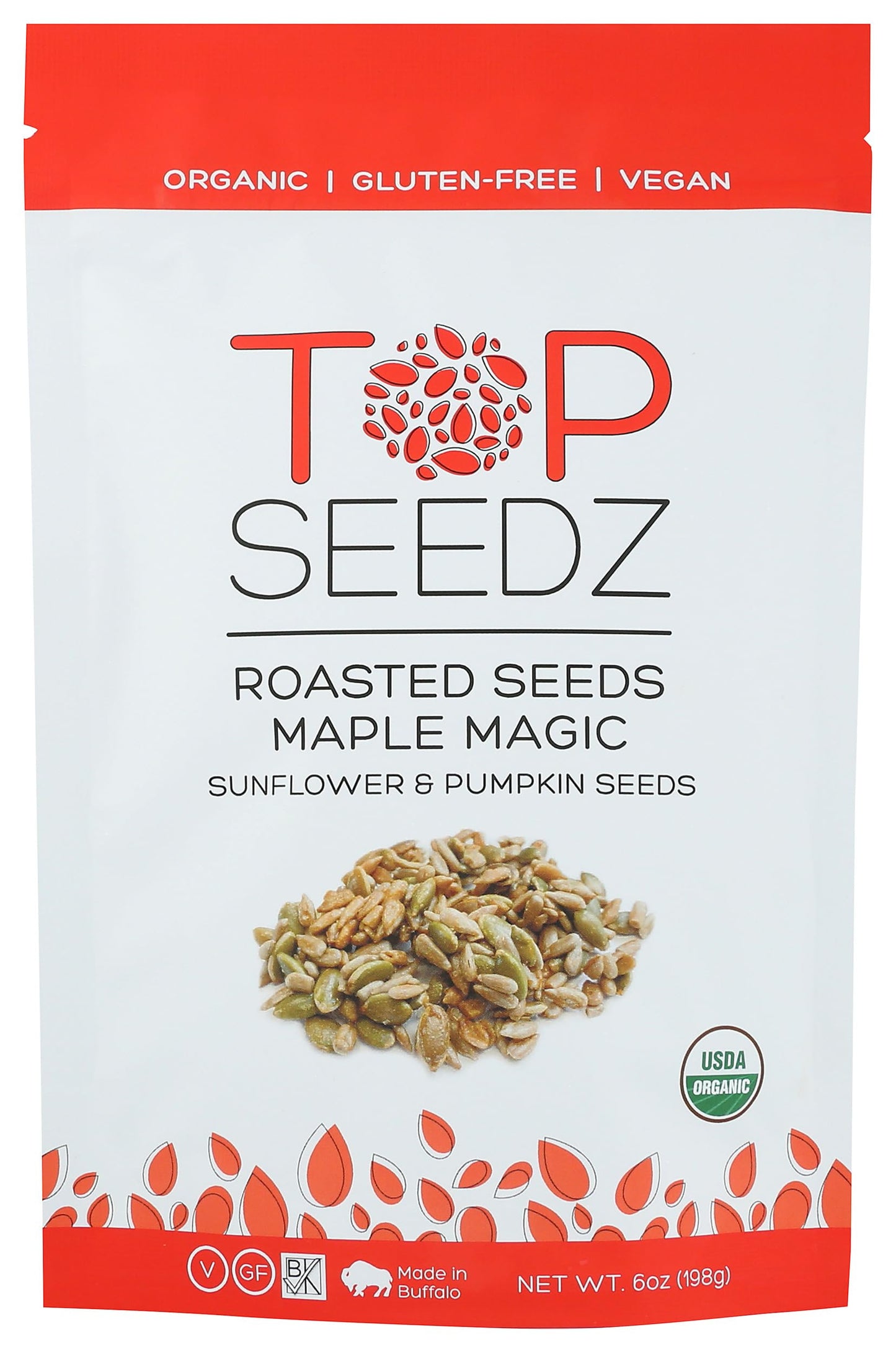 Top Seedz, Seeds Roasted Maple Syrup Orgnic, 6 Ounce