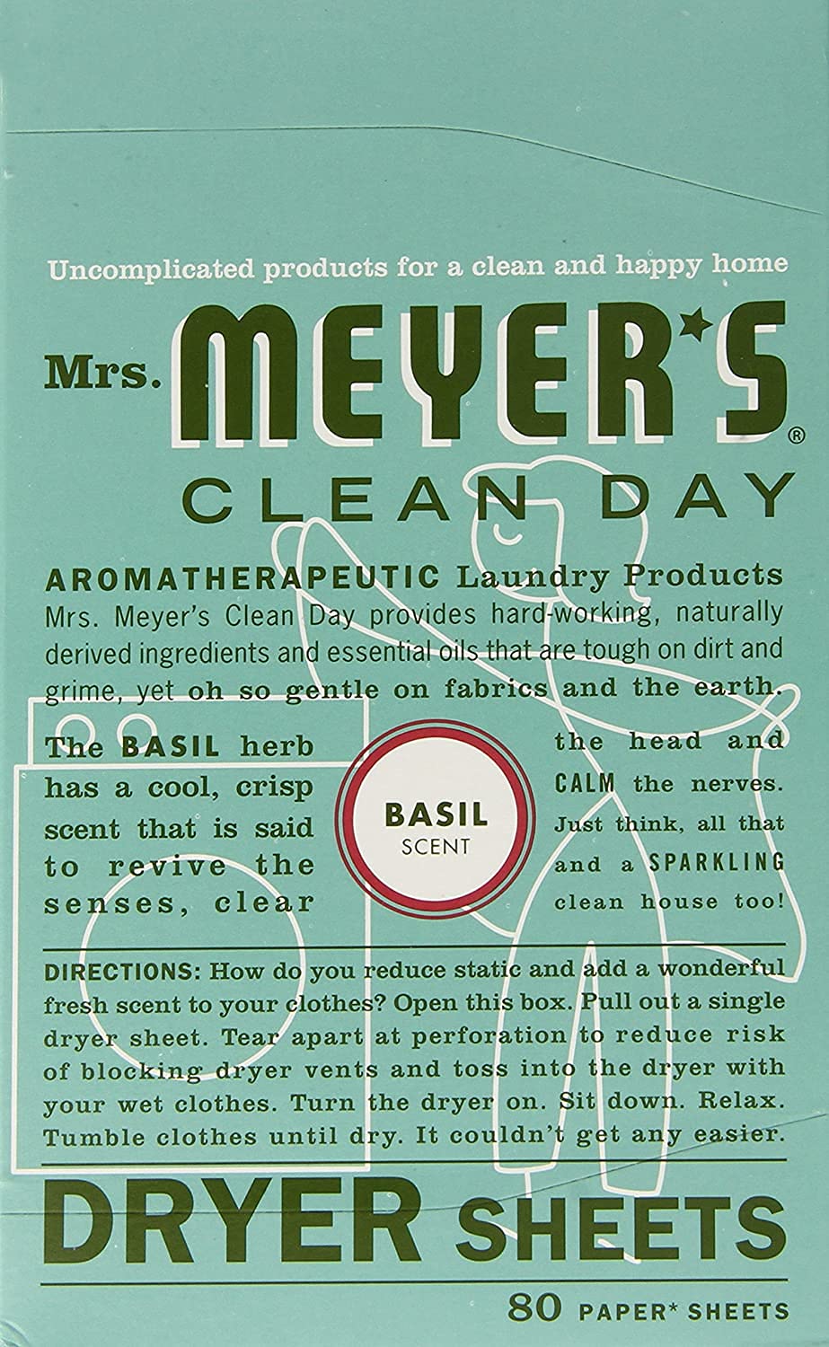 Mrs Meyer's Clean Day Dryer Sheet, 80 Count