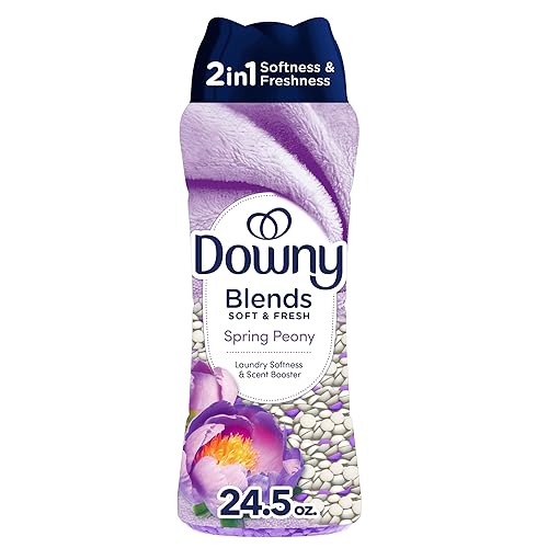 Downy Blends 2-in-1 Soft & Fresh Laundry Scent Booster Beads, Spring Peony Scent, 24.5 OZ, Laundry Softness and Scent Booster