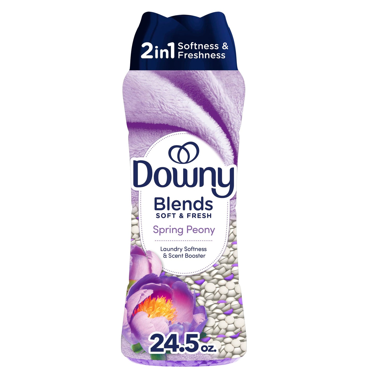 Downy Blends 2-in-1 Soft & Fresh Laundry Scent Booster Beads, Spring Peony Scent, 24.5 OZ, Laundry Softness and Scent Booster