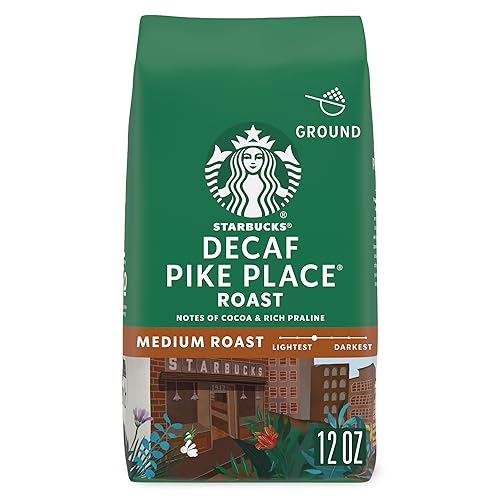 Starbucks Ground Coffee, Medium Roast Hot or Iced Coffee, Decaf Pike Place Roast, 12 oz