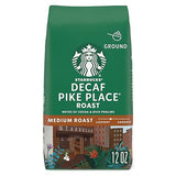 Starbucks Ground Coffee, Medium Roast Hot or Iced Coffee, Decaf Pike Place Roast, 12 oz