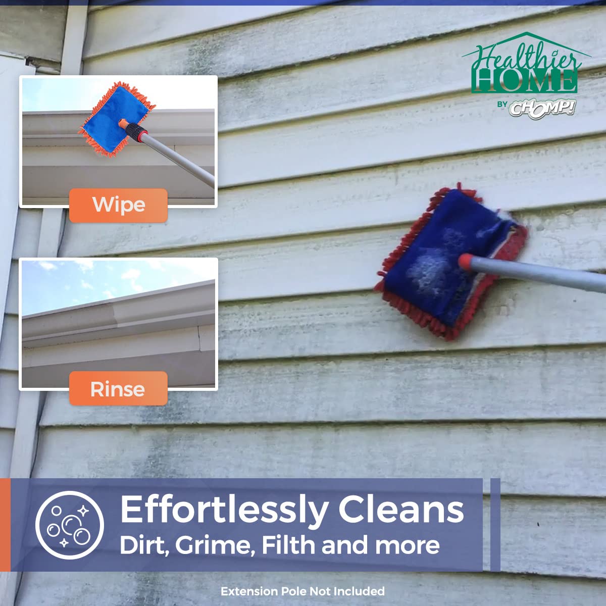 CHOMP! World’s Best Gutter Cleaner: Ultimate Gutter Cleaning Solution for All Types of Rain Gutters, Siding and Metal Trim - Instantly Clean Black