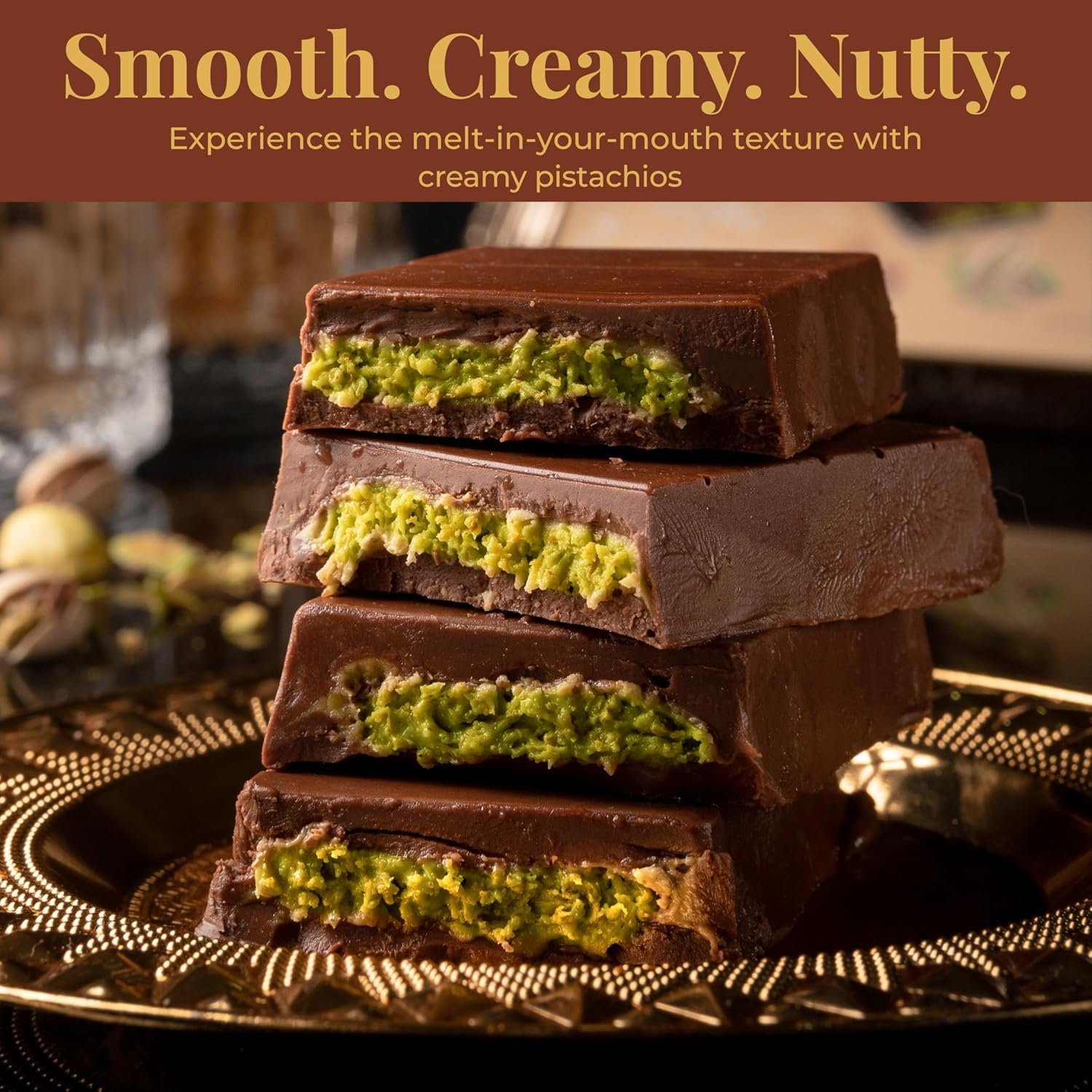 Leonessa Dubai Chocolate Bar Pistachio Kit - Premium Dubai Chocolate Bar with Pistachio - Rich Flavor & Creamy Texture - 3.5 Oz Pack of 2
