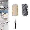 Midoneat Lambswool Duster with Extra Flexible Microfiber Head,Long Reach/Extendable Duster Up to 86" for Cleaning High Ceiling Fan, Interior Roof