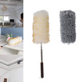 Midoneat Lambswool Duster with Extra Flexible Microfiber Head,Long Reach/Extendable Duster Up to 86" for Cleaning High Ceiling Fan, Interior Roof