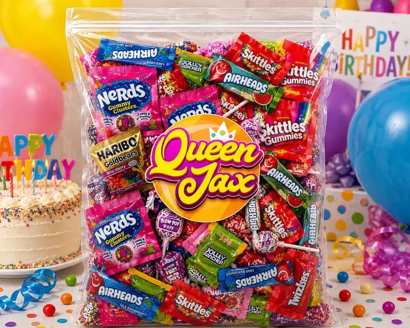Ultimate Assorted Candy Party Mix - 8 LB Bag - Mega Variety Bulk Assortment - Individually Wrapped Candy - Queen Jax - Variety Pack