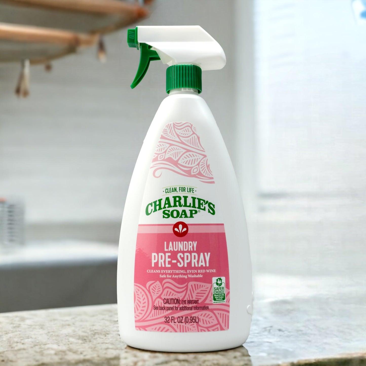 Charlie’s Soap Laundry Pre-Spray Stain Remover Refill Kit (160 fl oz), Natural Laundry Pretreat and Stain Remover (32 oz Sprayer + 128 oz Refill)
