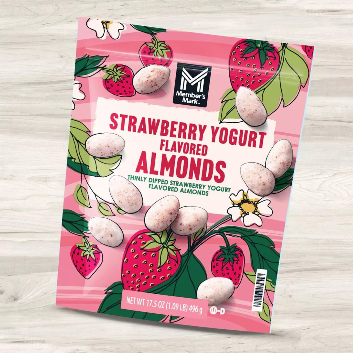 Member's Mark Strawberry Yogurt Flavored Almonds, 17.5 Ounces, Resealable Bag