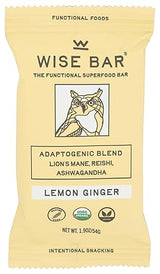 Wise Bar, Mushroom Bar Lemon Ginger Organic, 1.9 Ounce