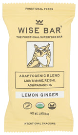 Wise Bar, Mushroom Bar Lemon Ginger Organic, 1.9 Ounce