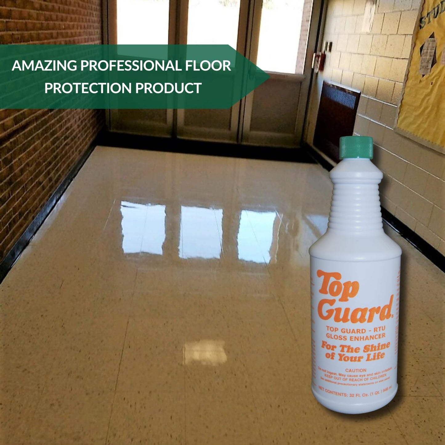 TOP GUARD Ready To Use Industrial and Commercial Cleaning Supplies Flooring Protection, Surface Shield, Creating a Lustrous "Wet Look" Quick Shine