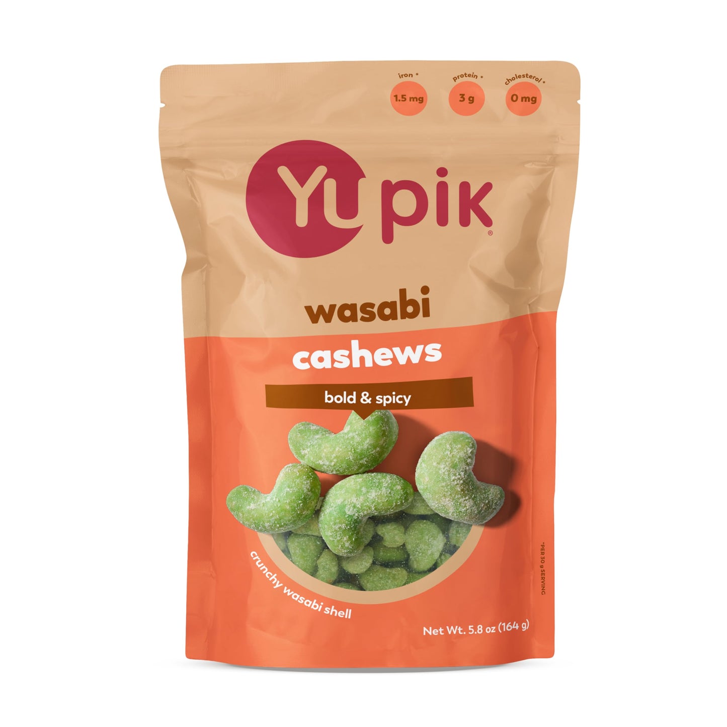 Yupik Wasabi Cashews, 5.8 Oz - Intense Spicy Snacks, Crunchy Wasabi Coated Nuts in a Flavored Shell, Gourmet Asian-Inspired Treat for Sushi Night