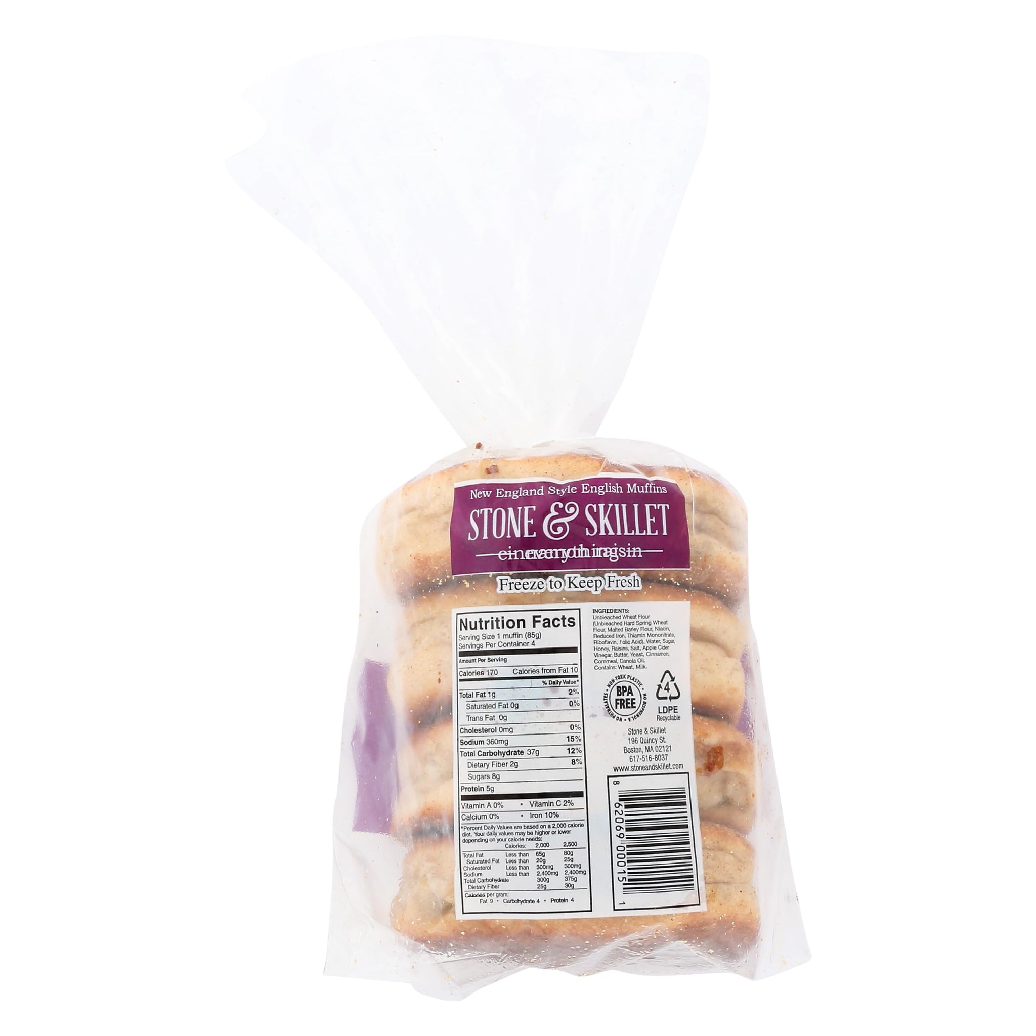 Stone & Skillet Cinnamon Raisin English Muffins 4 Count, 12 OZ