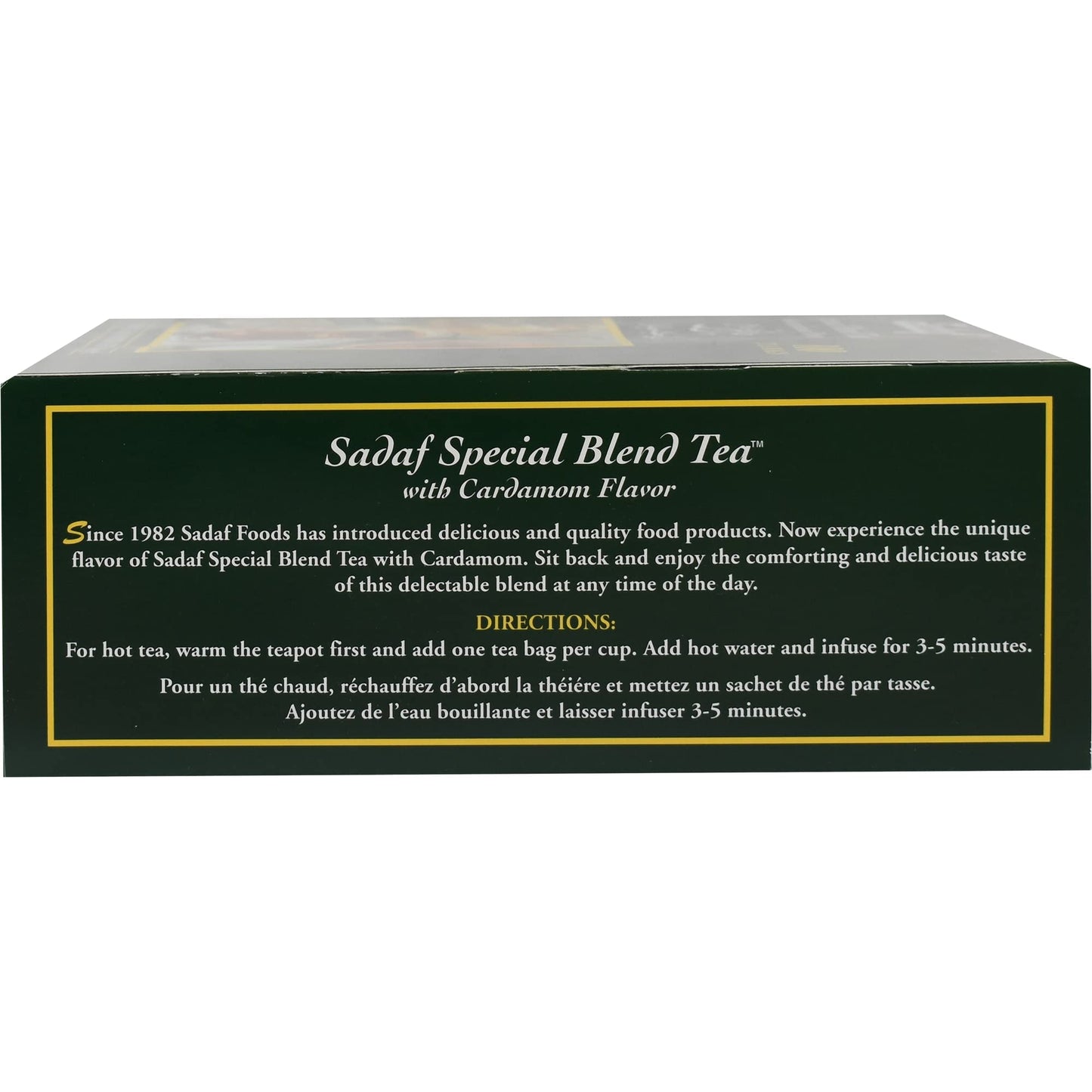 Sadaf Cardamom Tea Bags - Special Blend Cardamom Ceylon Black Tea - Quicktea Product harvested in Sri Lanka - 50 individually foiled teabags (Pack