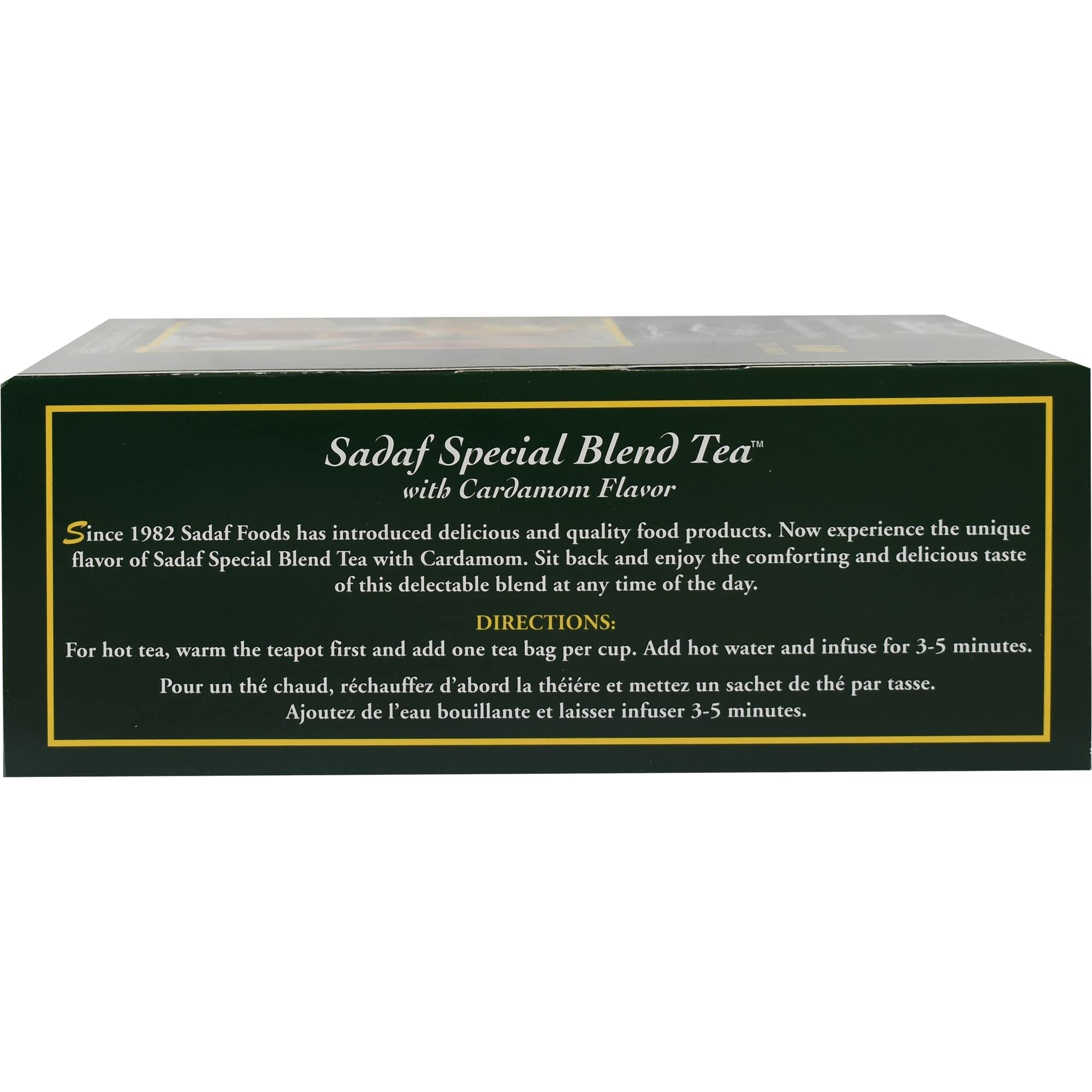 Sadaf Cardamom Tea Bags - Special Blend Cardamom Ceylon Black Tea - Quicktea Product harvested in Sri Lanka - 50 individually foiled teabags (Pack