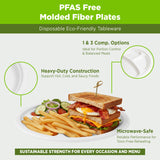 KARAT EARTH 7-Inch Compostable Disposable Paper Plates (1,000 Pack) - Heavy-Duty, Molded Fiber, Eco-Friendly Bulk Package (White)