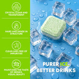 blue fresh Ice Machine Cleaner Tablets for Hard Water - 28 Pack Nickel Safe Scale Removal for Countertop Portable Commercial Nugget Ice Makers