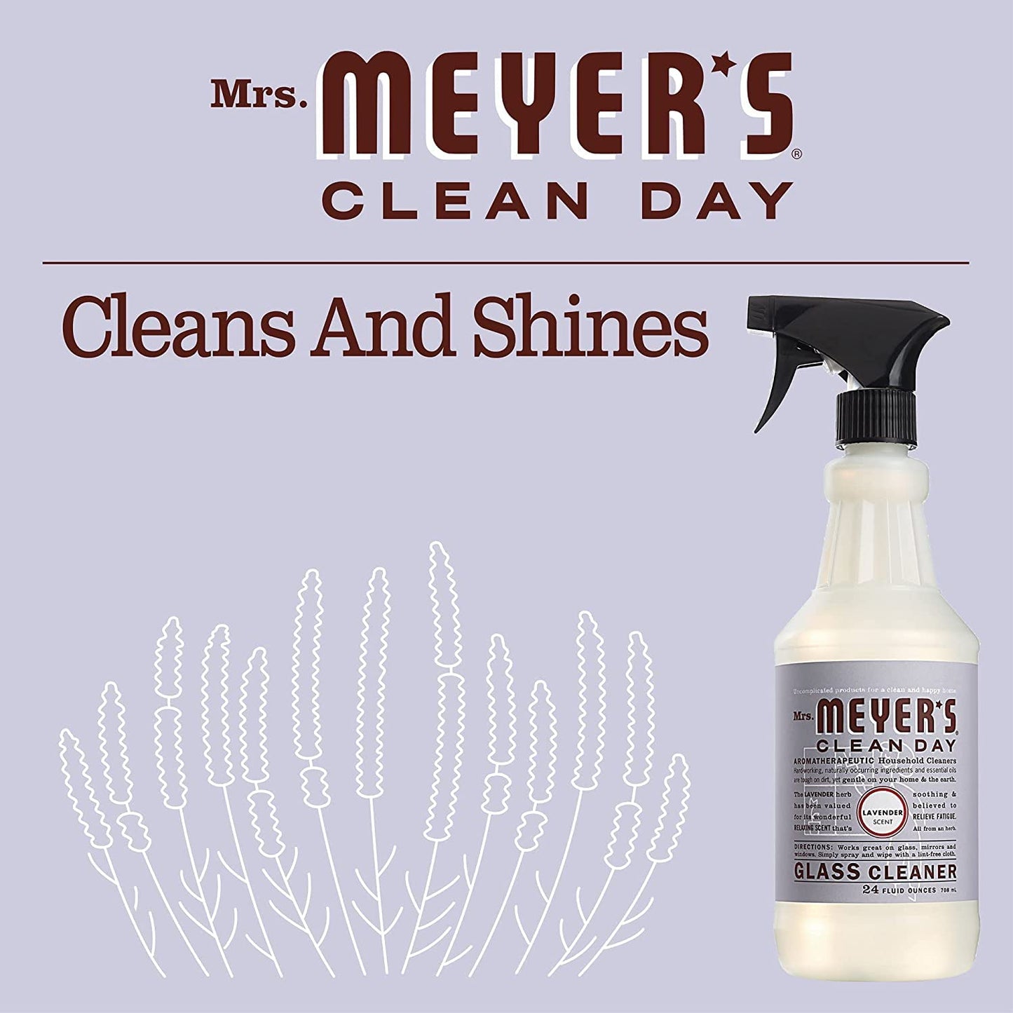 Mrs. Meyer'S Glass Cleaner Lavender, Lavender Scent 24 Oz
