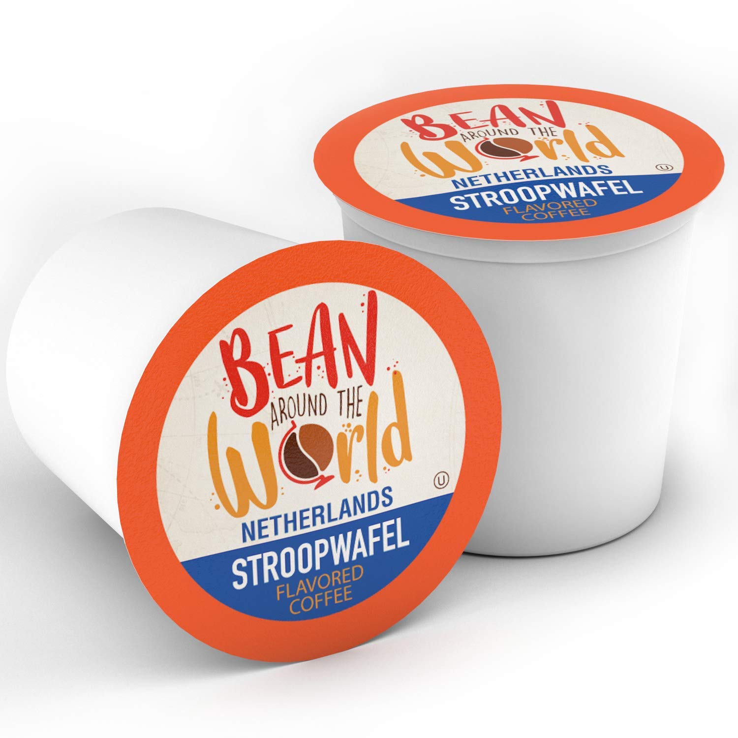 Bean Around The World Flavored Coffee Compatible With 2.0 Keurig K Cup Brewers, Stroopwafel, 40 Count (Pack of 1)