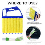 4Pcs Window Venetian Blind Cleaner Duster Tool,Washable 7 Fingers Dusting Cleaner and Air Vent Cleaner,Shutter Brush,Blinds Air Conditioner Keyboard