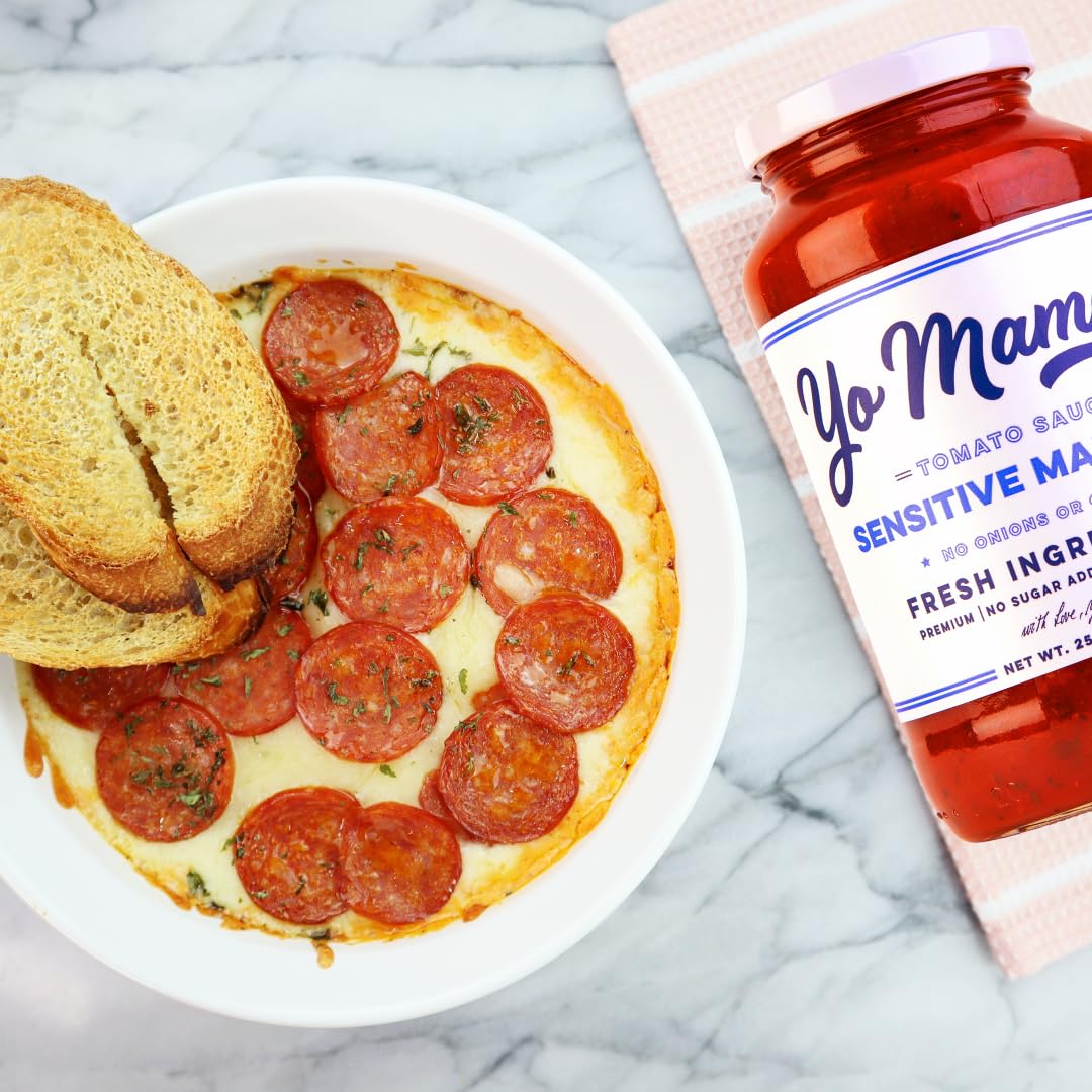 Yo Mama's Foods Sensitive Marinara Pasta Sauce | (3) 25 Ounce Jars | No Sugar Added, Low Carb, Gluten Free, Paleo Friendly, and Made with Fresh