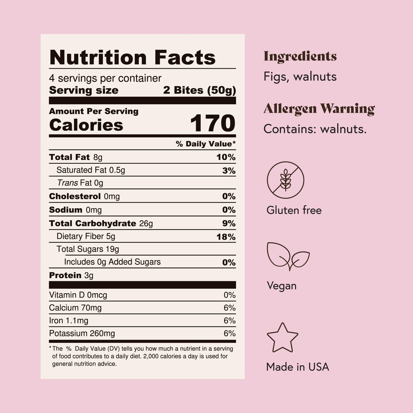 Fichi Fig and Nut Bites, a Wholesome and Delicious Gluten-Free Italian Fruit and Nut Snack (Two Pack, Fig and Walnut)