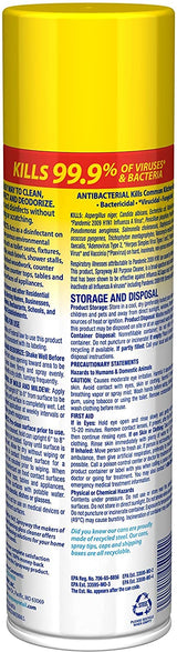 Sprayway Foaming Action All Purpose Cleaner and Disinfectant, Lemon Scent, 19 oz, (SW5014R)