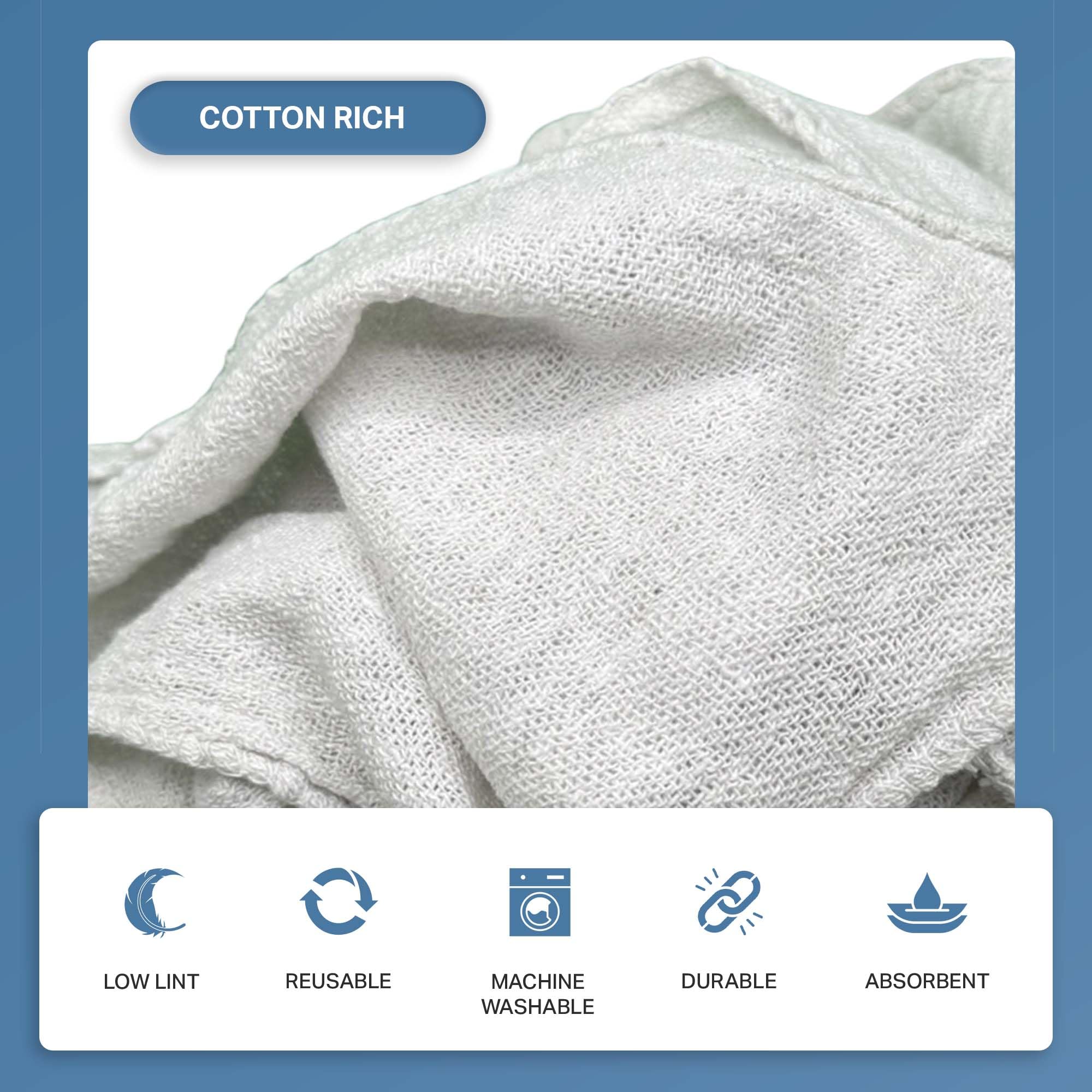 Angel-in-Armor Shop Towels (14”x14”) - 500 Unit Box of Lint-Free Cotton Shop Towel Cleaning Rags - Durable Shop Rags for Auto, Garage, Industrial