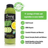 O2 Living Juice Cold Pressed Drink - Green Vitality Organic Juice Variety Pack - No Added Sugars or Water, Naturally Sweetened from Fruits, Rich in