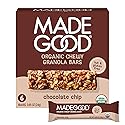 MadeGood Chocolate Chip Granola Bars, 6 Healthy Snack Bars, 0.85 oz Each
