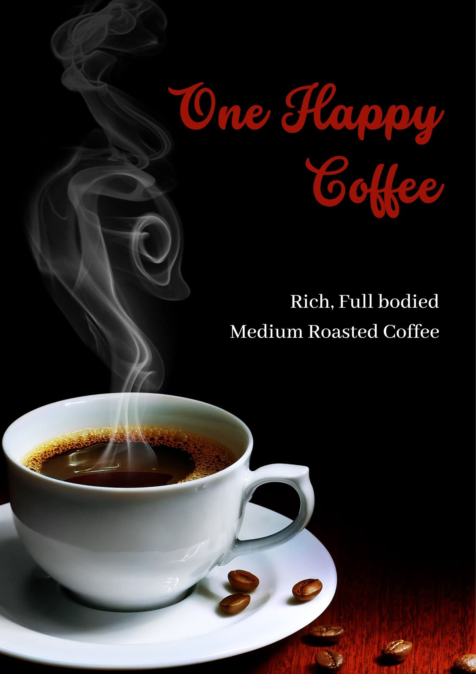 Jamaica Blue Mountain Freshly Roasted Whole Beans by One Happy Coffee -16 Ounces