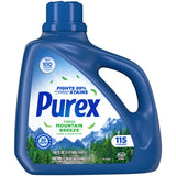 Purex Fresh Mountain Breeze Liquid Laundry Detergent, 150 fl oz, 115 loads.