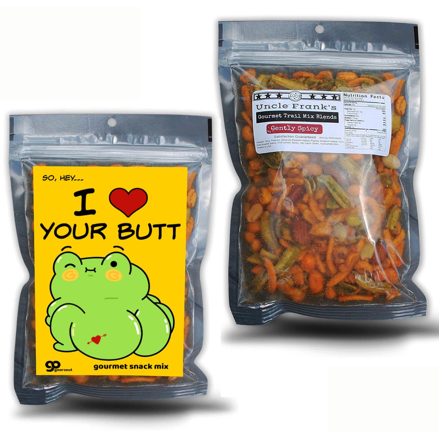 Love Your Butt Trail Mix for Women and Men Stocking Stuffers Wife Husband Girlfriend Boyfriend Easter Basket Ideas Frog Lovers Gourmet Spicy Snack