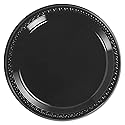 Chinet Heavyweight Plastic Plates, 9" Diamter, Black, 125/Pack, 4 Packs/CT