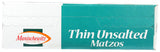 Manischewitz, Matzo, Thin, Unsalted, 10 Oz