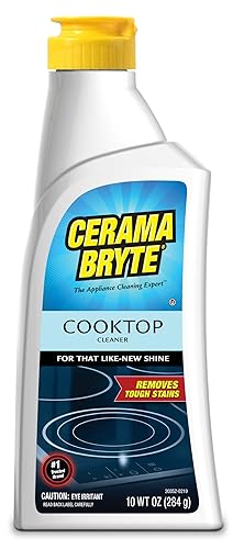 Cerama Bryte Removes Tough Stains Cooktop and Stove Top Cleaner for Glass - Ceramic Surfaces, 10 Ounces, 1 Pack