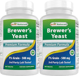Best Naturals, Brewers Yeast, 7-1/2 Grains with Vitamin B1, Vitamin B2, 1000 mg 240 Tablets (240 Count (Pack of 2))