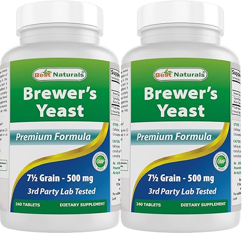 Best Naturals, Brewers Yeast, 7-1/2 Grains with Vitamin B1, Vitamin B2, 1000 mg 240 Tablets (240 Count (Pack of 2))